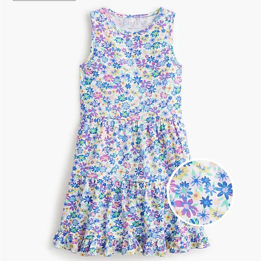 Crewcuts Multicolor Floral Kids Tank Tiered Dress